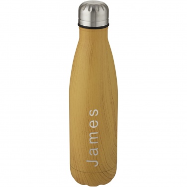 Logotrade promotional products photo of: Cove 500 ml vacuum insulated stainless steel bottle with wood print