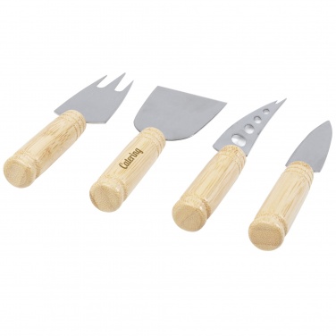 Logo trade promotional gifts picture of: Cheds 4-piece bamboo cheese set