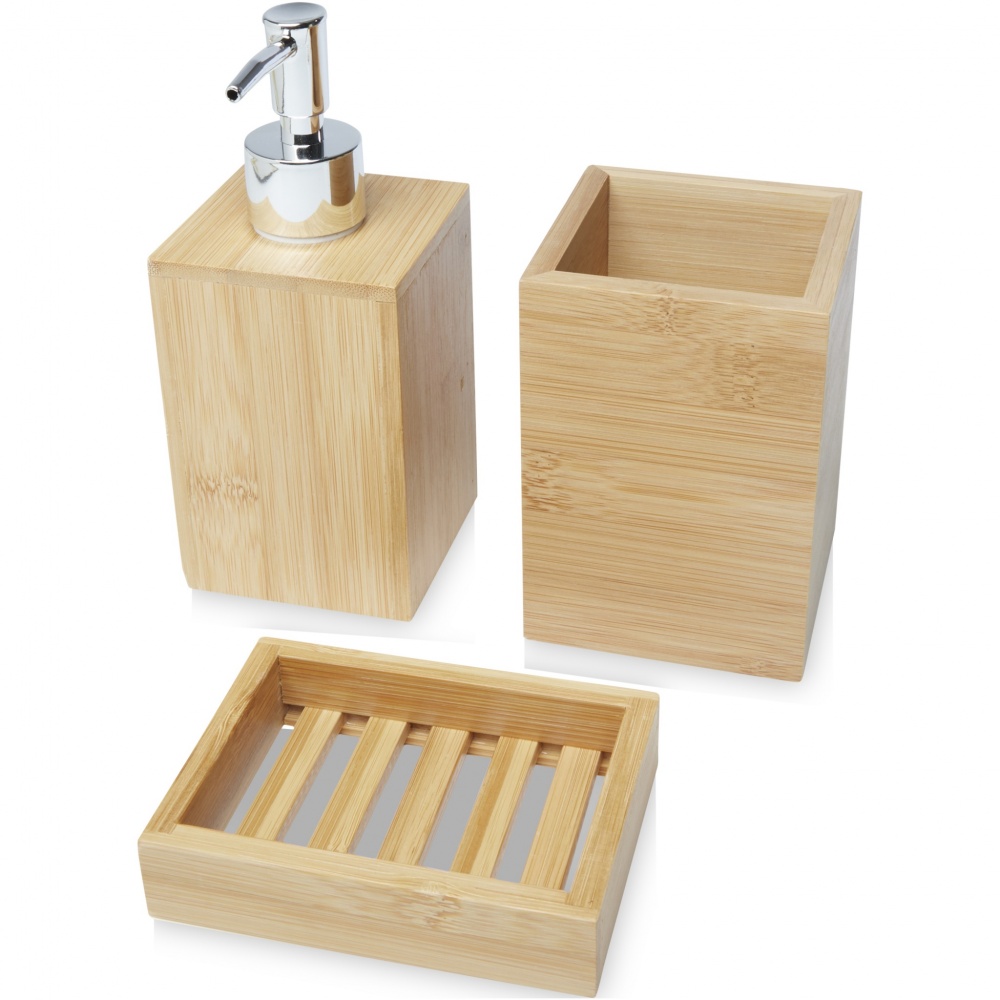 Logotrade business gift image of: Hedon 3-piece bamboo bathroom set