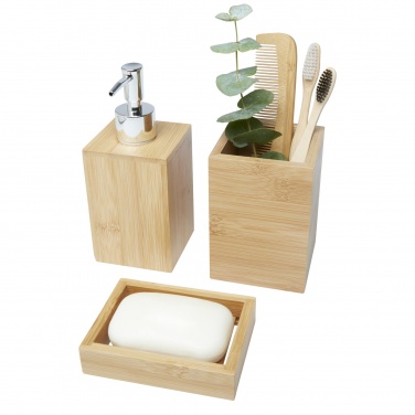 Logo trade advertising products picture of: Hedon 3-piece bamboo bathroom set