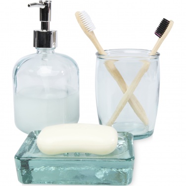 Logo trade promotional products image of: Jabony 3-piece recycled glass bathroom set