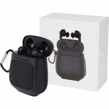 Logo trade promotional item photo of: Remix auto pair True Wireless earbuds and speaker