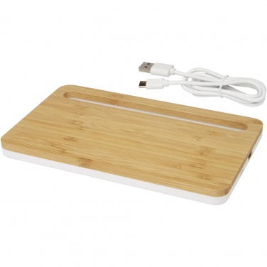 Logo trade business gifts image of: Medake 10W bamboo wireless charger