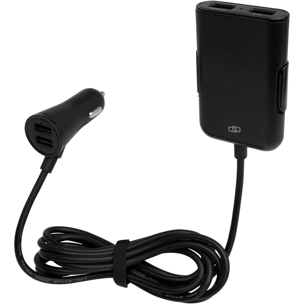 Logotrade promotional gift picture of: Pilot dual car charger with QC 3.0 dual back seat extended charger