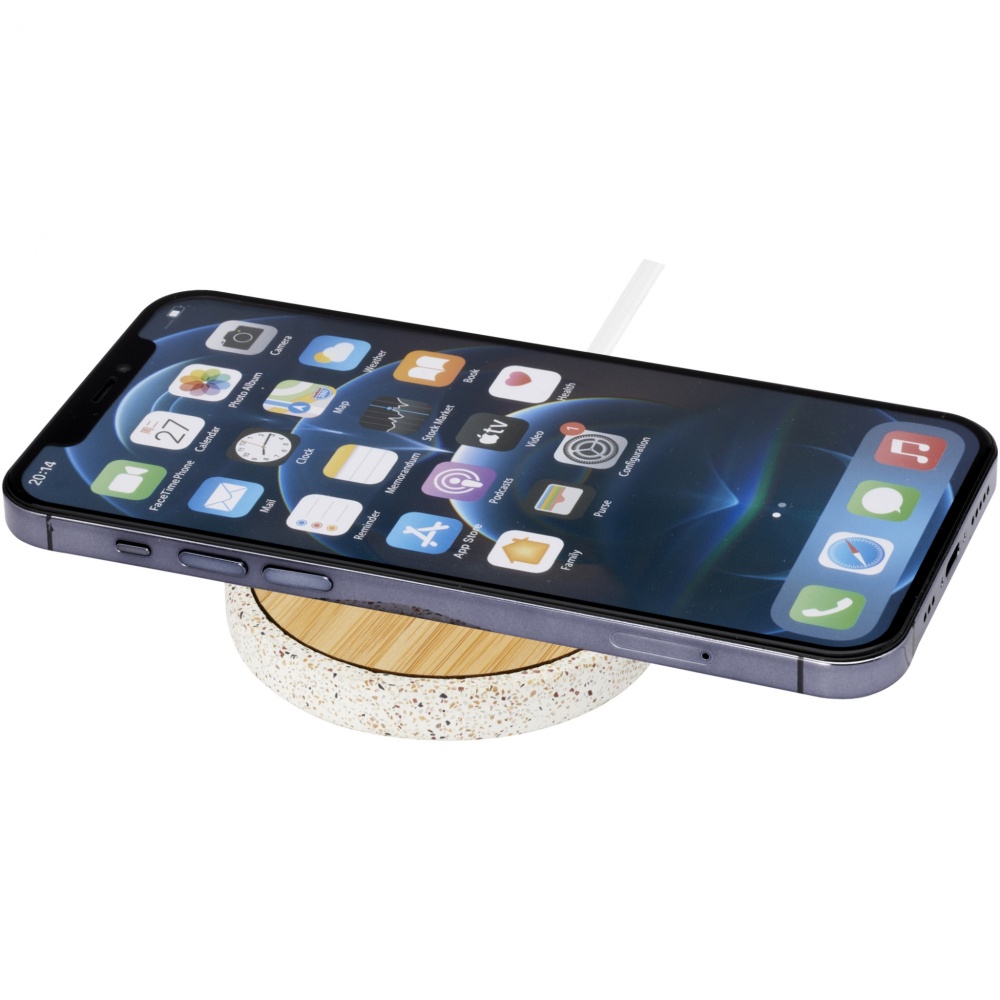 Logotrade promotional merchandise photo of: Terrazzo 10W wireless bamboo charging pad