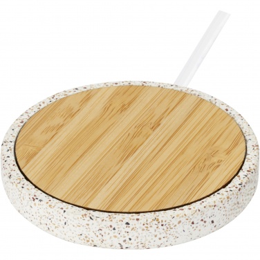 Logo trade advertising products picture of: Terrazzo 10W wireless bamboo charging pad
