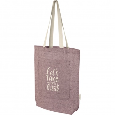 Logotrade promotional item picture of: Pheebs 150 g/m² recycled cotton tote bag with front pocket 9L