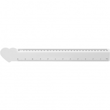 Logo trade corporate gifts image of: Tait 30cm heart-shaped recycled plastic ruler