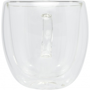 Logo trade corporate gift photo of: Manti 2-piece 250 ml double-wall glass cup with bamboo coaster 