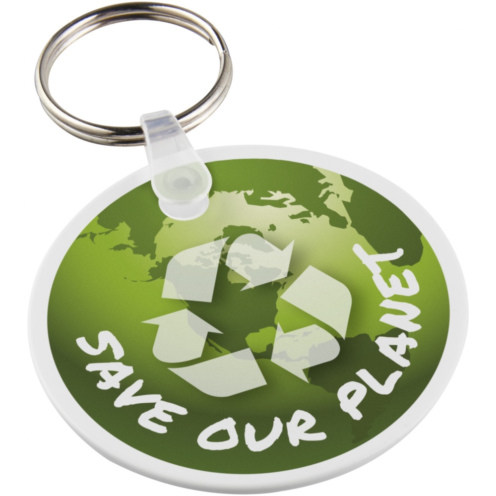 Logo trade promotional gift photo of: Tait circle-shaped recycled keychain