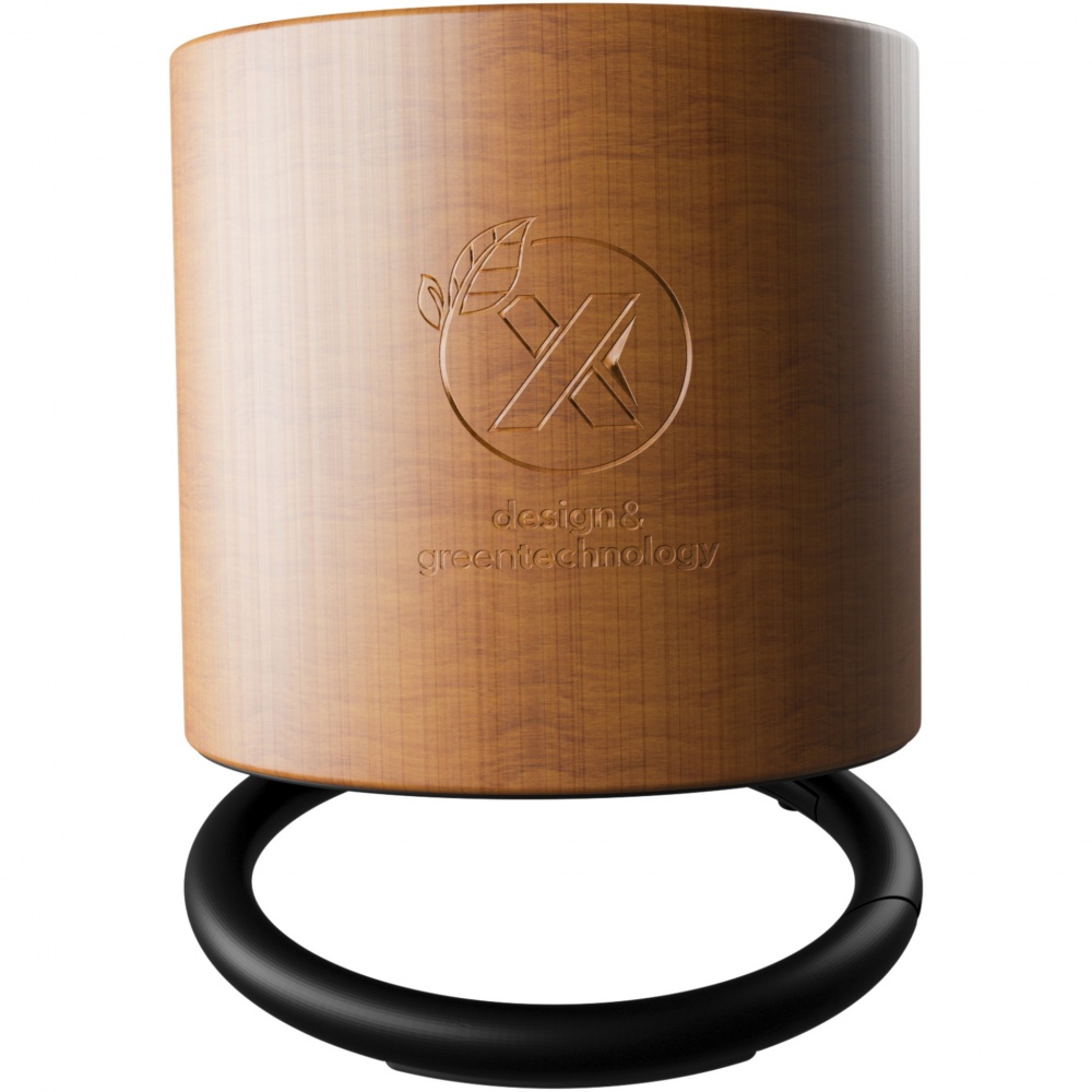 Logotrade promotional gift picture of: SCX.design S27 3W wooden ring speaker