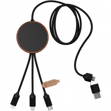 Logotrade promotional product picture of: SCX.design C40 5-in-1 rPET light-up logo charging cable and 10W charging pad