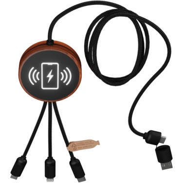 Logotrade promotional merchandise picture of: SCX.design C40 5-in-1 rPET light-up logo charging cable and 10W charging pad