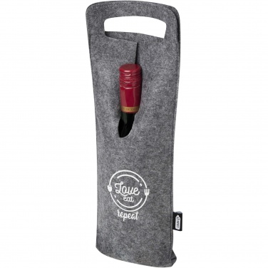 Logo trade promotional products image of: Felta 75 cl GRS recycled felt wine bag