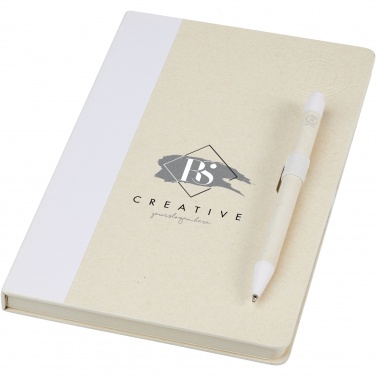 Logotrade promotional merchandise picture of: Dairy Dream A5 size reference recycled milk cartons notebook and ballpoint pen set
