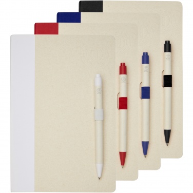 Logo trade promotional merchandise image of: Dairy Dream A5 size reference recycled milk cartons notebook and ballpoint pen set