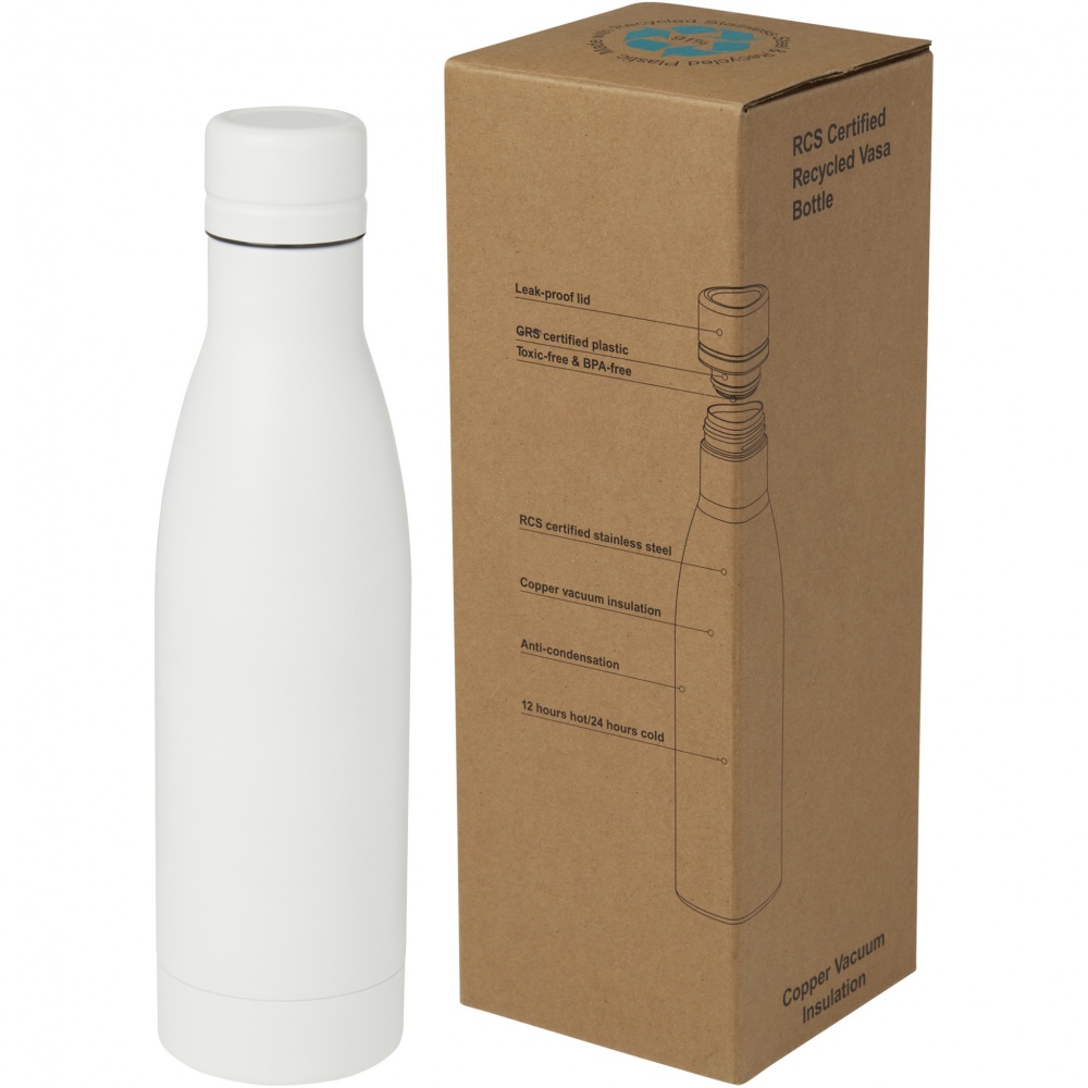 Logo trade promotional gifts picture of: Vasa 500 ml RCS certified recycled stainless steel copper vacuum insulated bottle