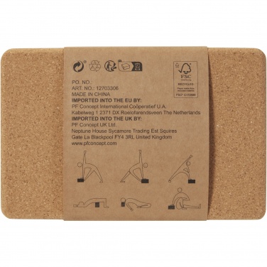 Logo trade promotional gifts image of: Trikona cork yoga brick