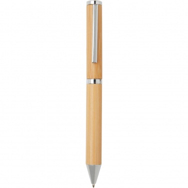 Logo trade corporate gift photo of: Apolys bamboo ballpoint and rollerball pen gift set 