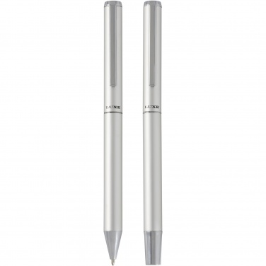 Logotrade advertising product picture of: Lucetto recycled aluminium ballpoint and rollerball pen gift set