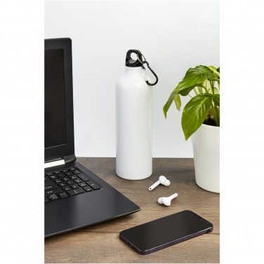 Logotrade corporate gift image of: Oregon 770 ml RCS certified recycled aluminium water bottle with carabiner