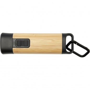 Logotrade promotional giveaway image of: Kuma bamboo/RCS recycled plastic torch with carabiner
