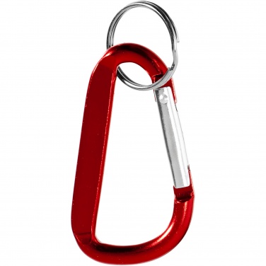 Logo trade promotional merchandise image of: Timor RCS recycled aluminium carabiner keychain