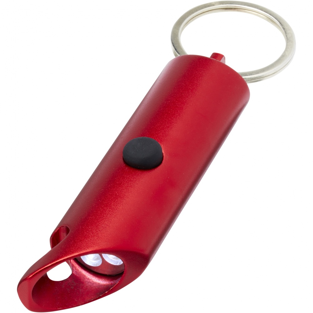 Logotrade promotional giveaway picture of: Flare RCS recycled aluminium IPX LED light and bottle opener with keychain