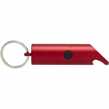 Logo trade corporate gift photo of: Flare RCS recycled aluminium IPX LED light and bottle opener with keychain