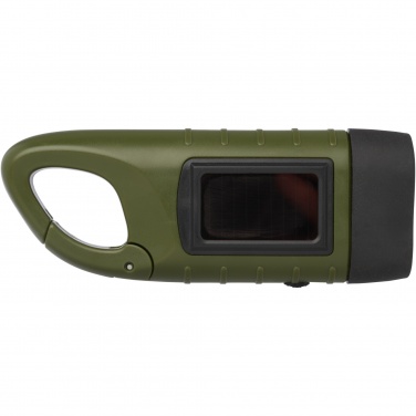 Logotrade business gifts photo of: Helios recycled plastic solar dynamo flashlight with carabiner