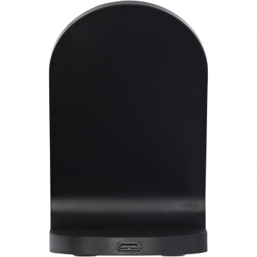 Logo trade advertising products image of: Loop 15W dual coil RCS recycled plastic wireless charging stand