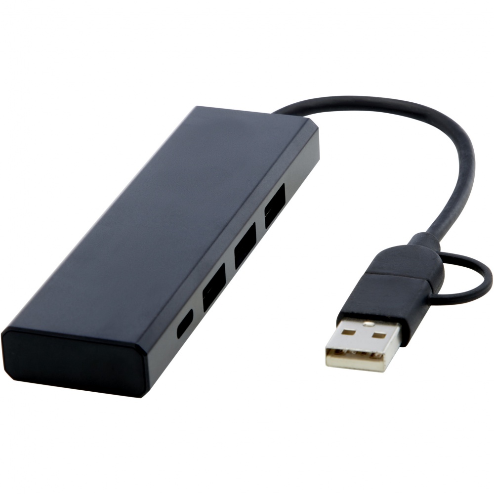Logo trade promotional product photo of: Rise RCS recycled aluminium USB 2.0 hub