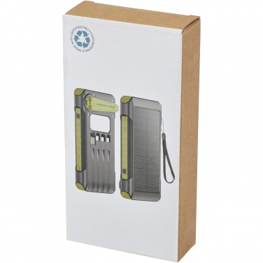 Logo trade business gifts image of: Soldy 10.000 mAh RCS recycled plastic solar dynamo power bank 