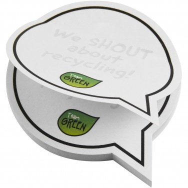 Logo trade promotional giveaways image of: Sticky-Mate® speech bubble-shaped recycled sticky notes