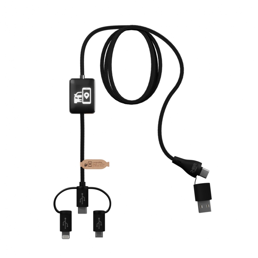 Logo trade promotional gift photo of: SCX.design C48 CarPlay 5-in-1 charging cable 