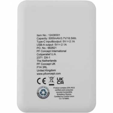 Logo trade promotional items picture of: Asama 5000 mAh Type-C recycled plastic power bank