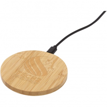 Logotrade promotional item picture of: Essence 15W bamboo wireless charging pad