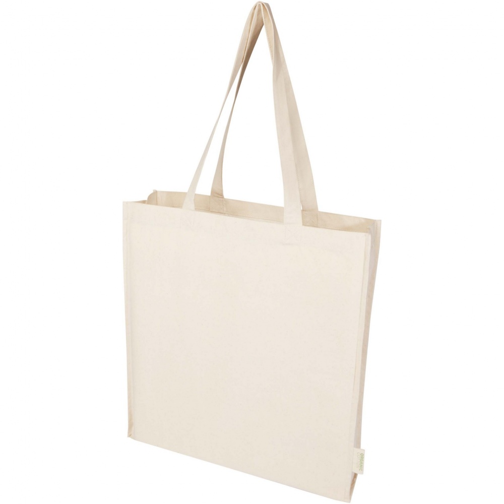 Logo trade corporate gift photo of: Orissa 180 g/m² organic full gusset tote bag 14L