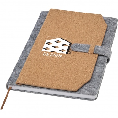 Logo trade promotional merchandise photo of: Viviana A5 recycled felt and cork notebook