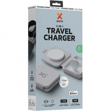 Logo trade promotional items image of: Xtorm XWF21 15W foldable 2-in-1 wireless travel charger