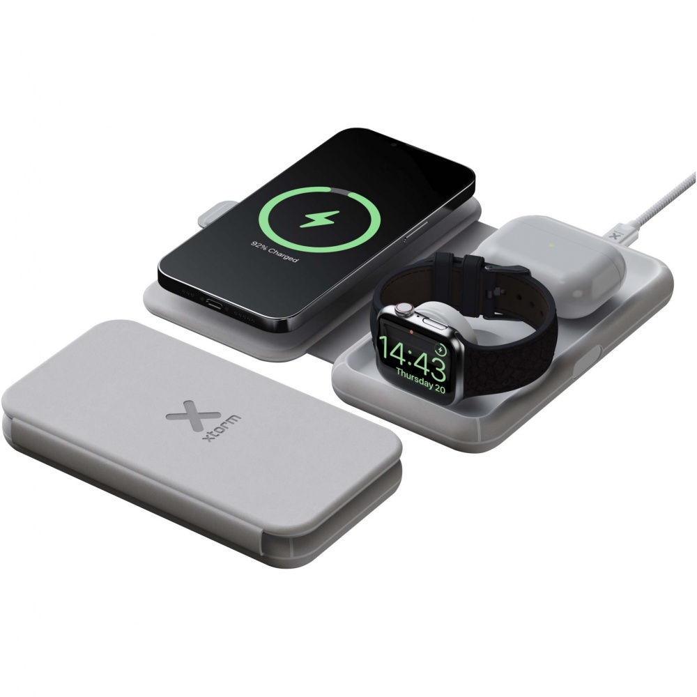 Logo trade corporate gifts picture of: Xtorm XWF31 15W foldable 3-in-1 wireless travel charger