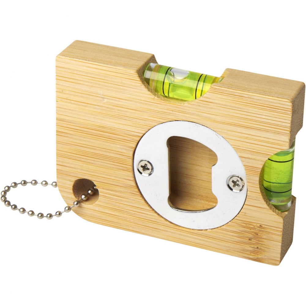 Logo trade promotional merchandise picture of: Levo bamboo bottle opener with level 