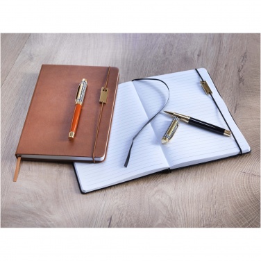 Logo trade promotional giveaway photo of: Legato A5 notebook and rollerball pen set 