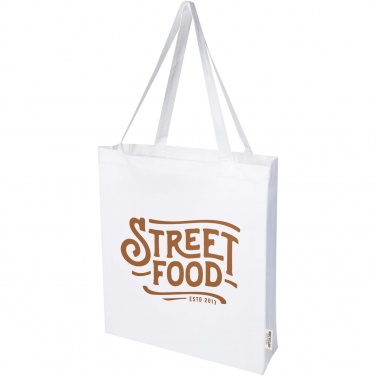 Logo trade promotional product photo of: Madras 140 g/m² GRS recycled cotton gusset tote bag