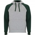 Badet unisex two-tone hoodie, Heather grey / Bottle green