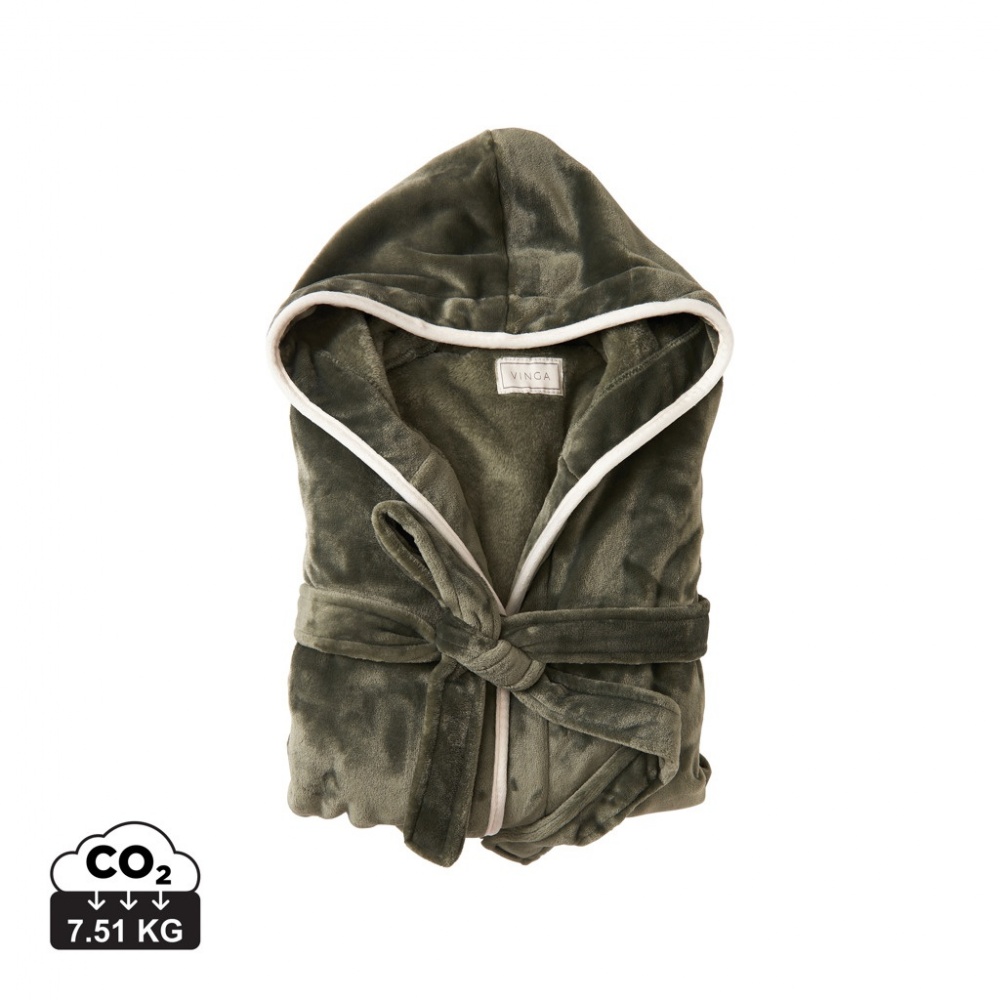 Logo trade promotional gift photo of: VINGA Louis luxury plush GRS RPET robe size S-M