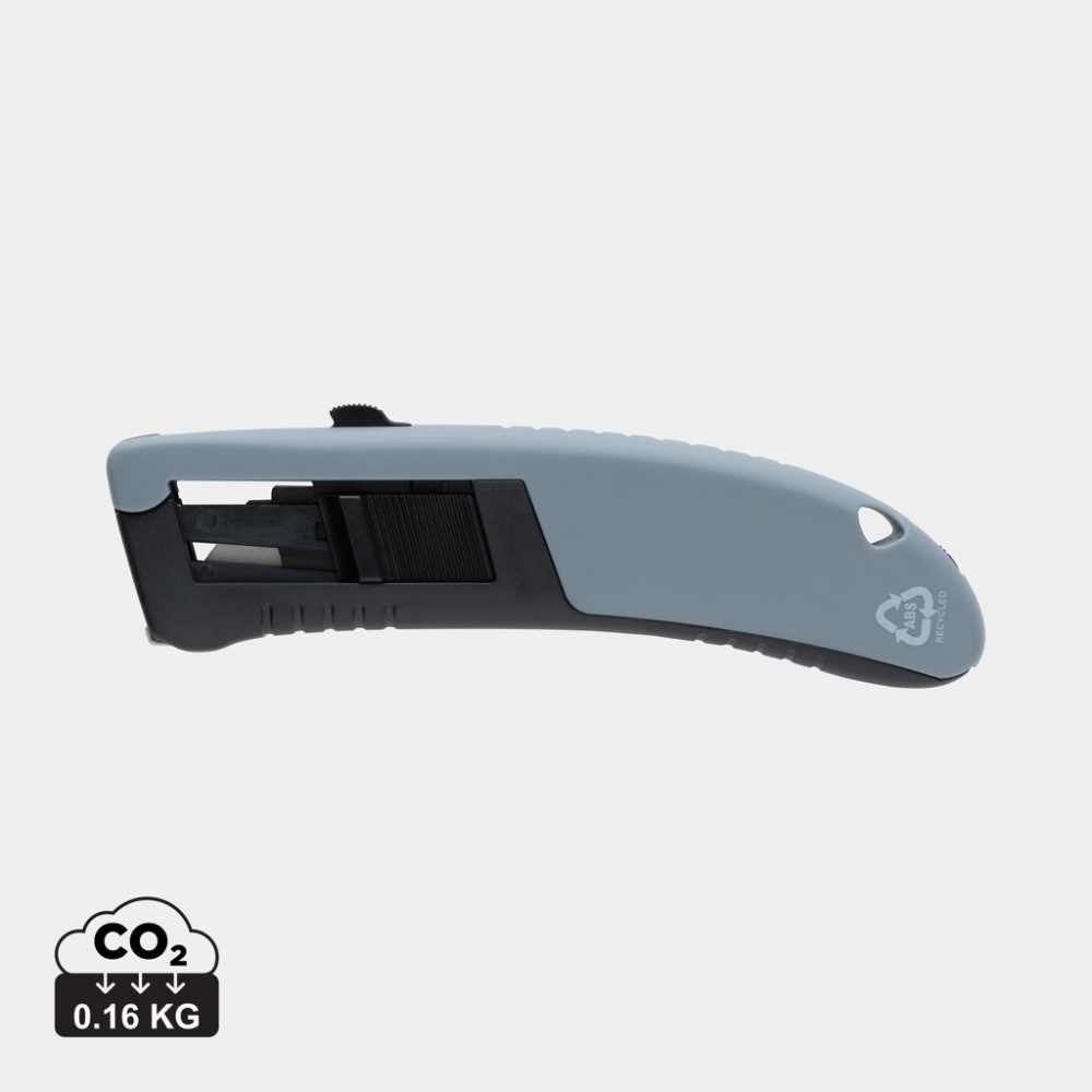 Logotrade promotional giveaway image of: RCS certified recycled plastic Auto retract safety knife