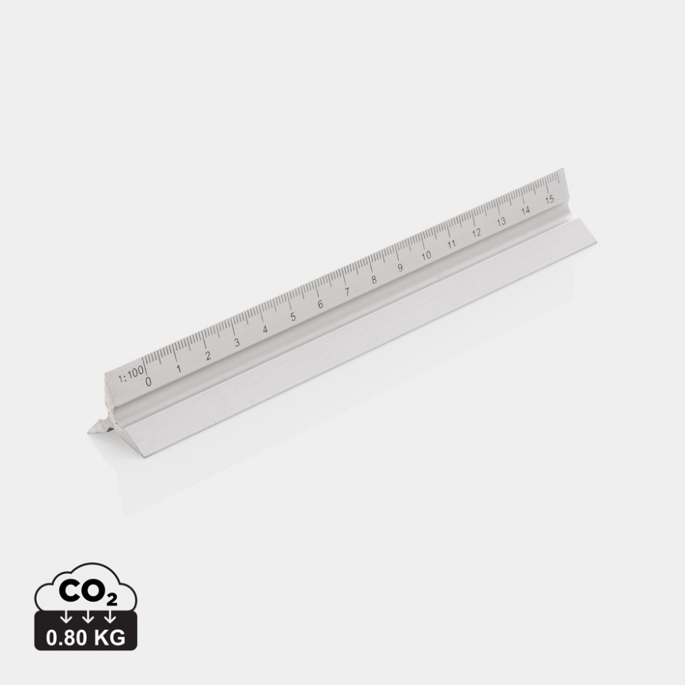 Logo trade advertising product photo of: 15cm. Aluminum triangular ruler