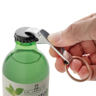 Logotrade corporate gift image of: RCS recycled zinc alloy bottle opener keychain