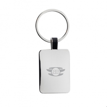 Logo trade promotional products picture of: RCS recycled zinc alloy rectangle keyring